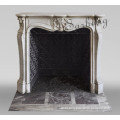 Natural three-shell Carrara white marble  fireplace